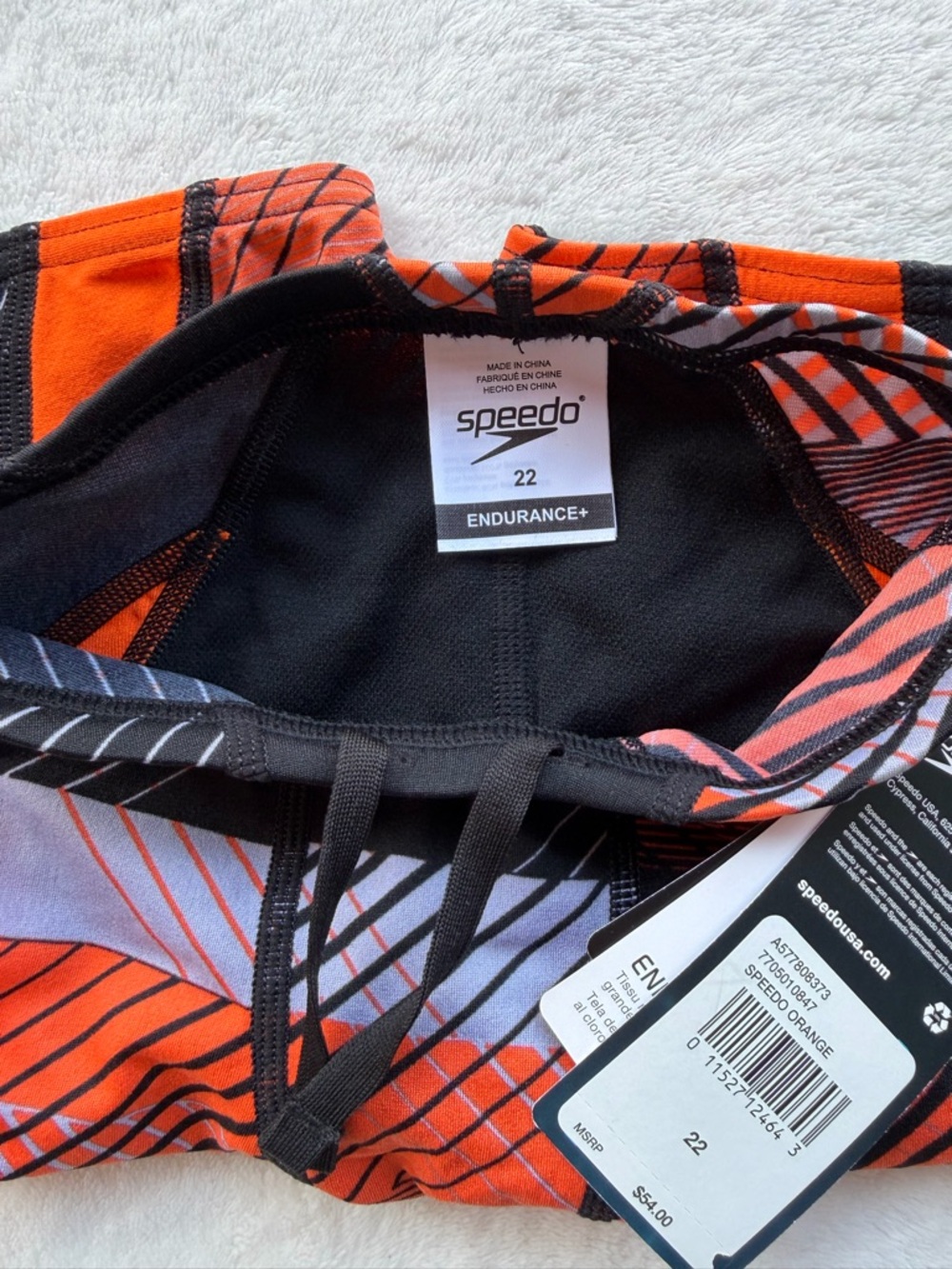 Speedo Orange and Black Graphic Jammer Swim Briefs Size 22 Boys 4/5 years old. - Picture 5 of 6